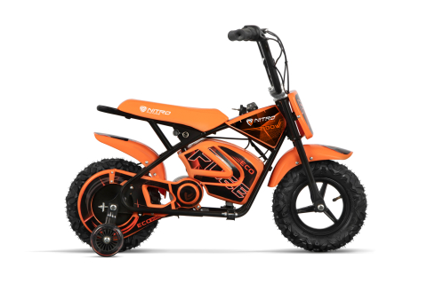 Mini Motocicleta electrica cu roti ajutatore, NITRO ECO Flee 300W 24V, culoare Portocalie [4]
