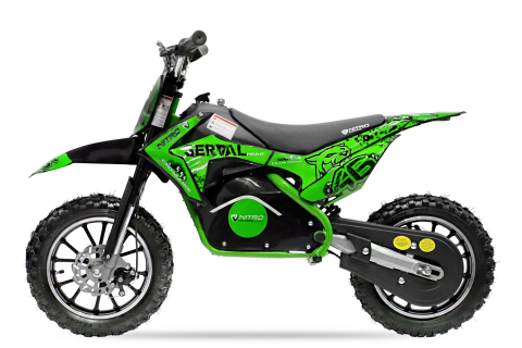 Produse in stoc - Motocicleta electrica pentru copii NITRO Eco Serval 500W cu roti 10/10 inch, culoare Verde