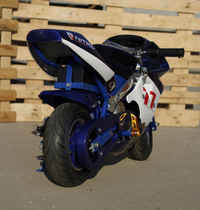 Motocicleta electrica pentru copii NITRO Eco Pocket Bike 1000W #Albastru [4]