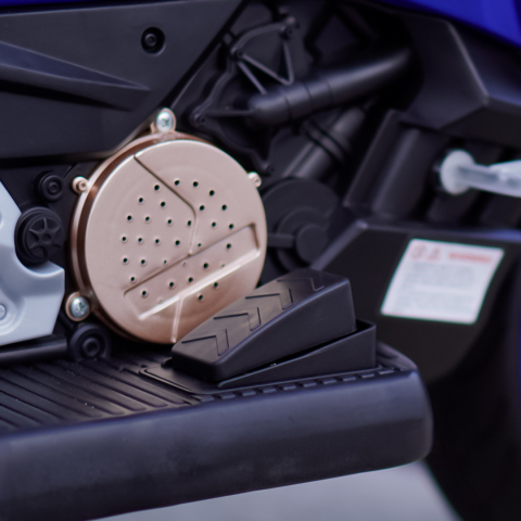 Motocicleta cu 3 roti, Kinderauto POLICE BJML5188 60W, 6V cu scaun tapitat, culoare albastra [14]