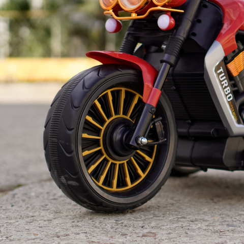 Motocicleta electrica BJDL1588 cu atasament, pentru copii 3-5 ani, 55W, 12V 7Ah, echipare premium, rosie [11]