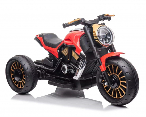 Motocicleta copii electrica, cu 3 roti, Kinderauto SuperMoto, 70W 12V, bluetooth, scaun tapitat, rosie [0]