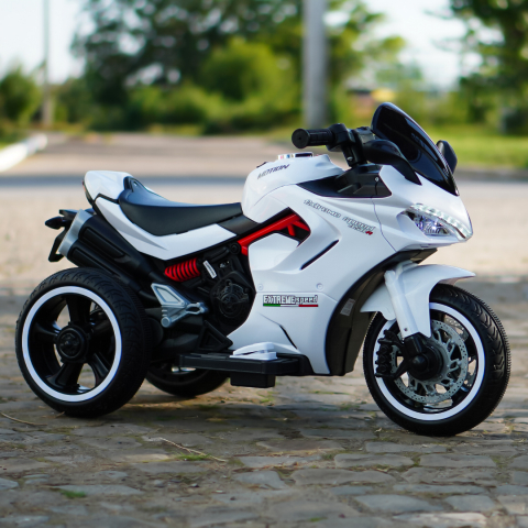 Motocicleta electrica cu 3 roti, Kinderauto SuperSpeed, 70W, 12V 7Ah, Alba [5]