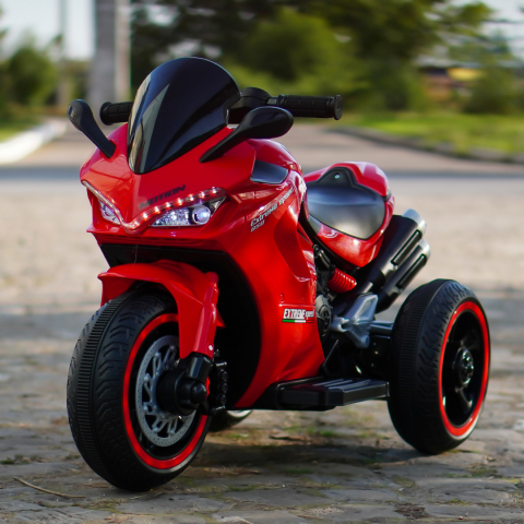 Motocicleta electrica cu 3 roti, pentru copii 2-5 ani, Kinderauto SuperSpeed, 70W, 12V 7Ah, rosie [3]