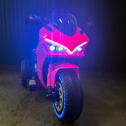 Motocicleta electrica pentru copii 2-5 ani, cu 3 roti, Kinderauto SuperSpeed, 70W, 12V 7Ah, Roz [12]