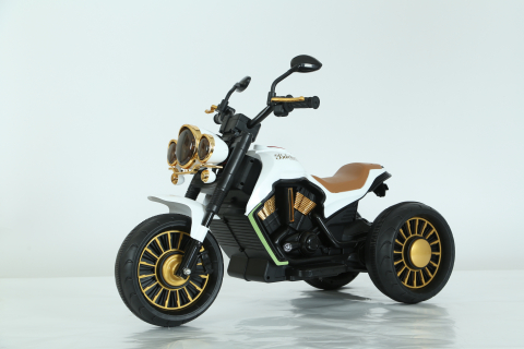 Motocicleta electrica cu 3 roti, Telecomanda, Kinderauto Jocker 70W premium, alb [1]
