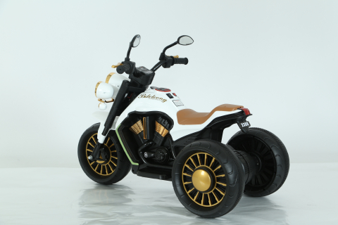 Motocicleta electrica cu 3 roti, Telecomanda, Kinderauto Jocker 70W premium, alb [3]