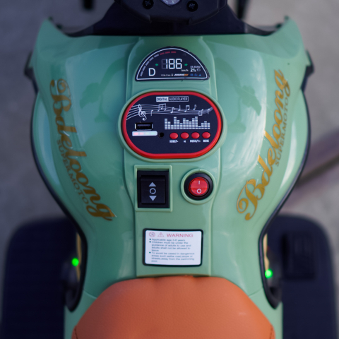 Motocicleta electrica cu 3 roti, Telecomanda, Kinderauto Jocker 70W premium, verde [12]