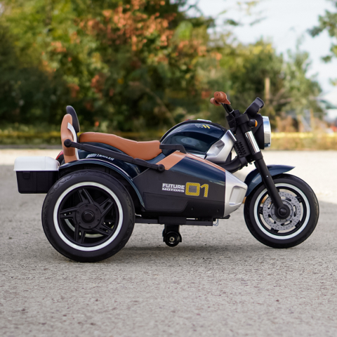 Motocicleta electrica cu atas BJTS0926, pentru copii 3-9 ani, 150W, 12V 12Ah, echipare premium, verde [3]