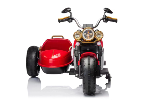 Motociclete electrice - Motocicleta electrica cu atasament BJDL1588 55W 12V 7Ah PREMIUM, culoare rosie