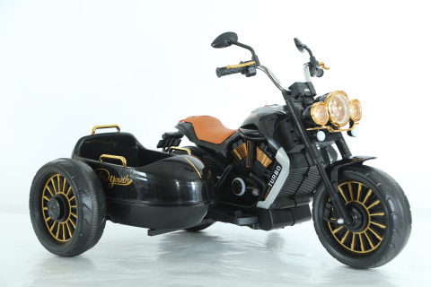 Motociclete electrice - Motocicleta electrica cu atasament BJDL1588 55W 12V 7Ah PREMIUM, culoare neagra