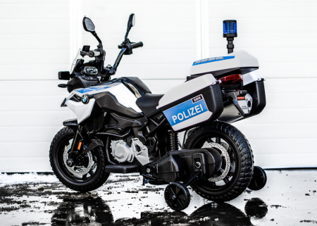Motocicleta electrica de politie pentru copii, BMW F850 GS, 90W, 12V cu roti MOI #Polizei [15]