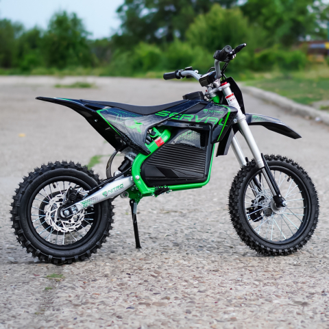 Motocicleta electrica E-Dirtbike Serval VX 1600W 14/12 48V 15Ah Lithiu ION, culoare Verde [5]