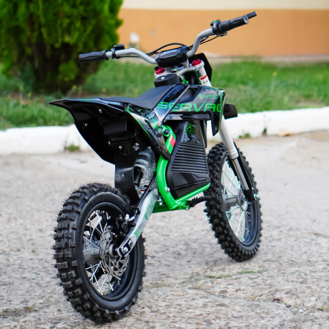 Motocicleta electrica E-Dirtbike Serval VX 1600W 14/12 48V 15Ah Lithiu ION, culoare Verde [8]