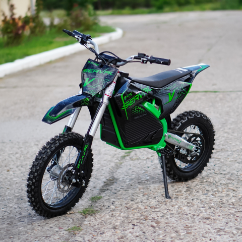 Motocicleta electrica E-Dirtbike Serval VX 1600W 14/12 48V 15Ah Lithiu ION, culoare Verde [3]