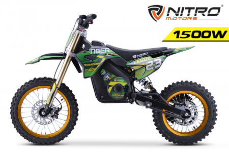 Motocicleta electrica Eco Tiger 1500W 14/12 48V 14Ah Lithiu ION, culoare Verde [2]