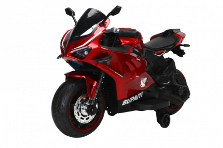 Motociclete electrice - Motocicleta electrica, Kinderauto BDQ888 70W 12V cu roti moi, Bluetooth, rosie