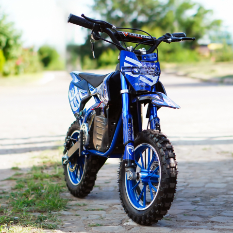 Motocicleta electrica NITRO Eco Fossa 1000W 36V cu limitator viteza, culoare albastra [1]