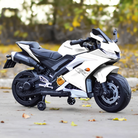 Motocicleta electrica pentru 3-9 ani, Kinderauto TR15 SuperBike PREMIUM, culoare Alba [1]