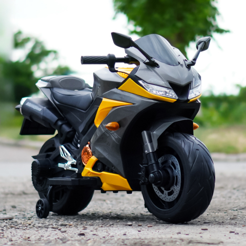 Motocicleta electrica pentru 3-9 ani, Kinderauto TR15 SuperBike PREMIUM, culoare Galbena [1]