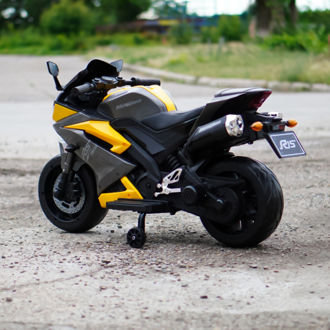 Motocicleta electrica pentru 3-9 ani, Kinderauto TR15 SuperBike PREMIUM, culoare Galbena [6]