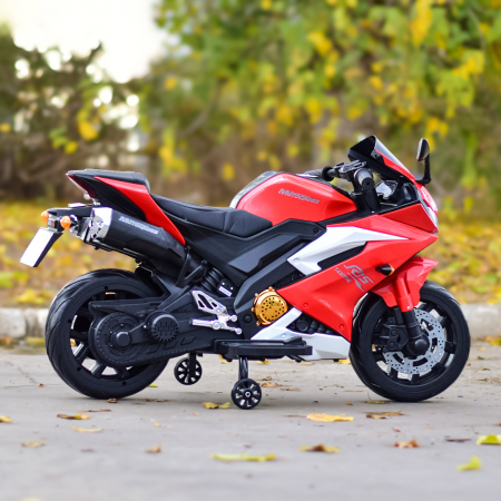 Motocicleta electrica pentru 3-9 ani, Kinderauto TR15 SuperBike PREMIUM, culoare Rosie [6]