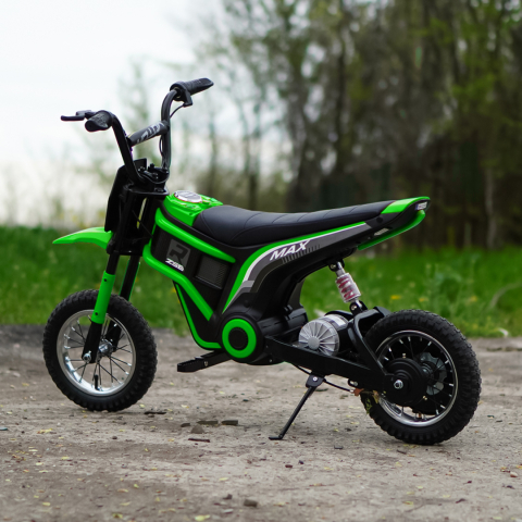 Motocicleta electrica pentru copii 5-10 ani, Kinderauto Enduro, Premium 350W, 24V, culoare verde [4]