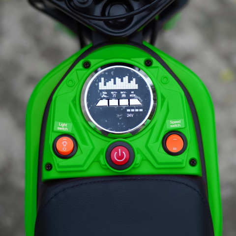 Motocicleta electrica pentru copii 5-10 ani, Kinderauto Enduro, Premium 350W, 24V, culoare verde [9]