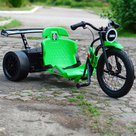 Motocicleta electrica pentru copii 5-12 ani, Kinderauto Drift-Trike, 500W, 24V 10Ah, verde [2]