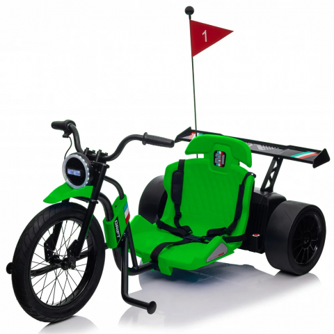 ATV & UTV Electrice - Motocicleta electrica pentru copii 5-12 ani, Kinderauto Drift-Trike, 500W, 24V 10Ah, verde
