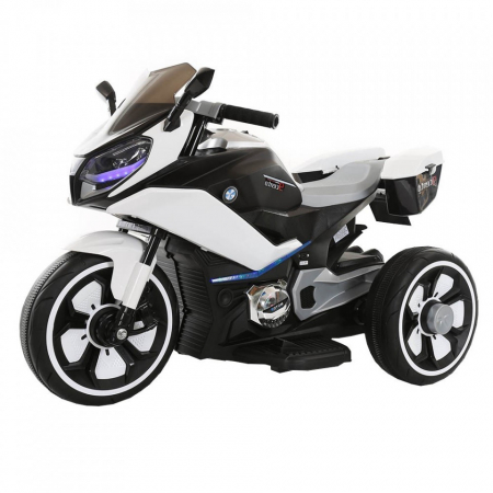 Motocicleta electrica pentru copii BJ618, bluetooth, 70W, 6V, music player, STANDARD #Alb [2]