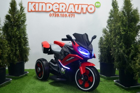 Motocicleta electrica pentru copii BJ618 70W 6V STANDARD #Rosu [2]