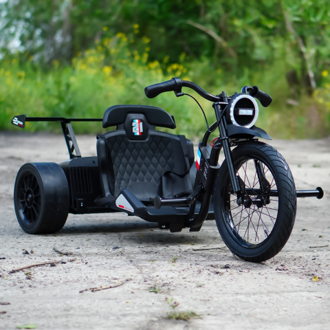 Motocicleta electrica pentru copii intre 5-12 ani, Kinderauto Drift-Trike, 500W, 24V 10Ah, negru [1]