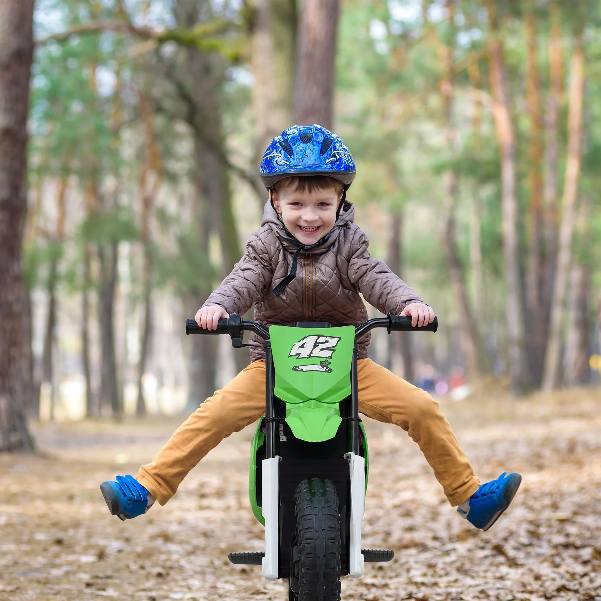 Motocicleta electrica pentru copii, Kinderauto BalanceBike 350W 24V, culoare verde [7]