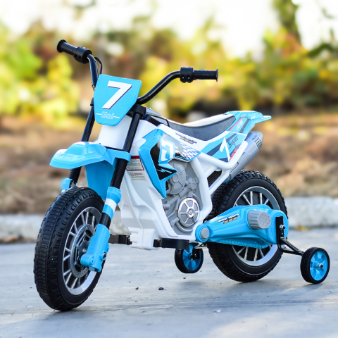 Motocicleta electrica pentru copii Kinderauto BJH022 70W 12V, culoare Albastru [2]