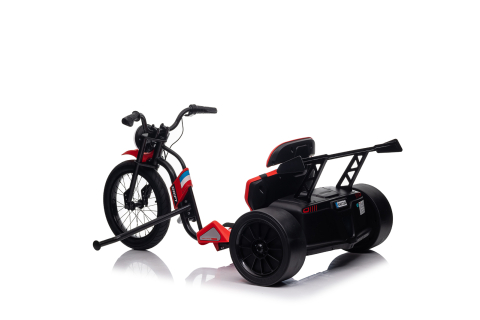 Motocicleta electrica pentru copii, Kinderauto Drift-Trike, roti moi, centura siguranta, 500W, 24V 10Ah, rosu [2]