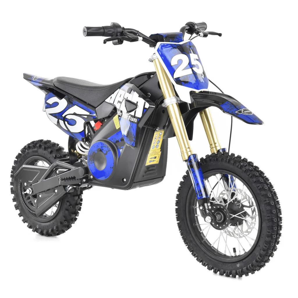 Motociclete electrice - Motocicleta electrica pentru copii Kinderauto MotoBike 25 1000W 36V, roti 12/10 culoare albastra