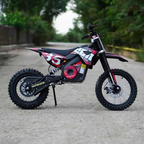 Motocicleta electrica pentru copii Kinderauto Motobike 35 1500W 48V roti 14/12, culoare rosie [5]