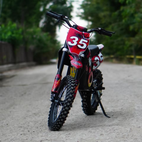 Motocicleta electrica pentru copii Kinderauto Motobike 35 1500W 48V roti 14/12, culoare rosie [3]