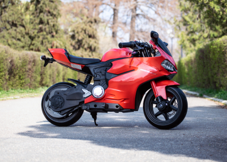 Motocicleta electrica pentru copii Kinderauto SX1629, putere 250W, 24V, roti moi cauciuc EVA, Rosie [2]