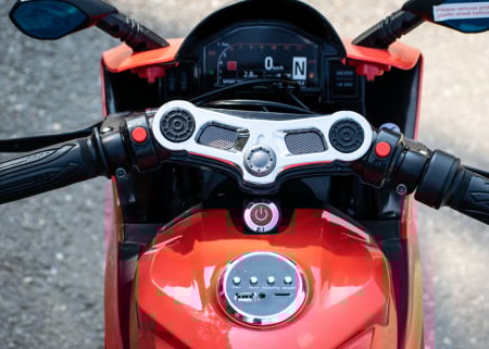 Motocicleta electrica pentru copii Kinderauto SX1629, putere 250W, 24V, roti moi cauciuc EVA, Rosie [7]