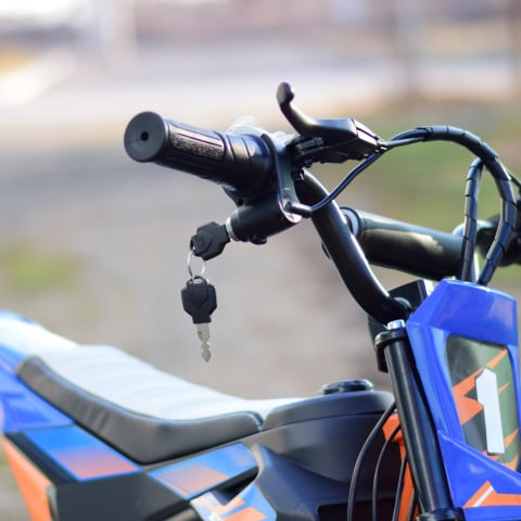 Motocicleta electrica pentru copil 4-9 ani, Kinderauto Enduro 250W 24V, culoare Albastru [15]