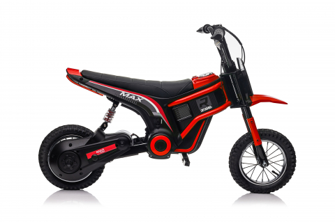 Motocicleta electrica copii, Kinderauto Enduro, roti gonflabile, scaun tapitat, 350W, 24V, rosie [24]