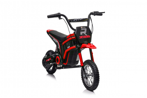 Motocicleta electrica copii, Kinderauto Enduro, roti gonflabile, scaun tapitat, 350W, 24V, rosie [26]