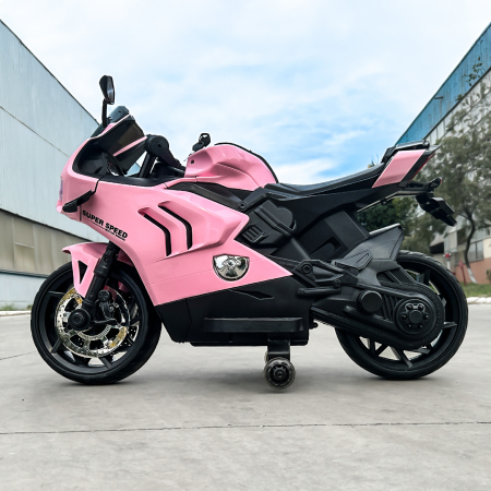 Motocicleta electrica pentru fetite, Kinderauto BDQ888 70W 12V cu roti moi, Bluetooth, culoare Roz [3]