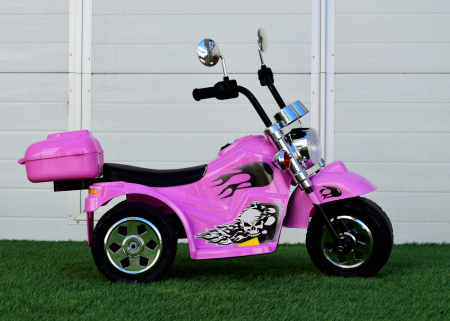 Motocicleta electrica pentru fetite Kinderauto BJ777 35W 6V, culoare roz [2]