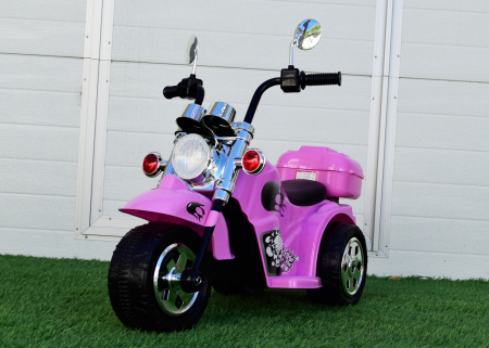 Motocicleta electrica pentru fetite Kinderauto BJ777 35W 6V, culoare roz [5]