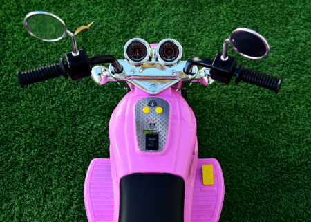Motocicleta electrica pentru fetite Kinderauto BJ777 35W 6V, culoare roz [9]