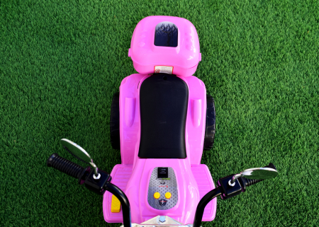 Motocicleta electrica pentru fetite Kinderauto BJ777 35W 6V, culoare roz [13]