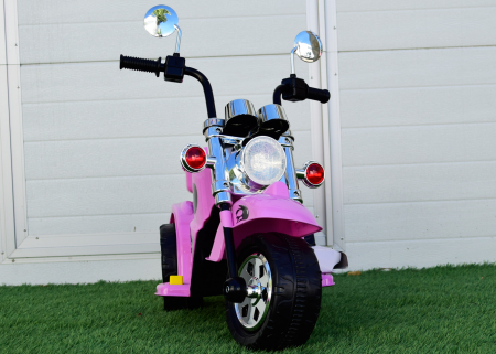 Motocicleta electrica pentru fetite Kinderauto BJ777 35W 6V, culoare roz [4]